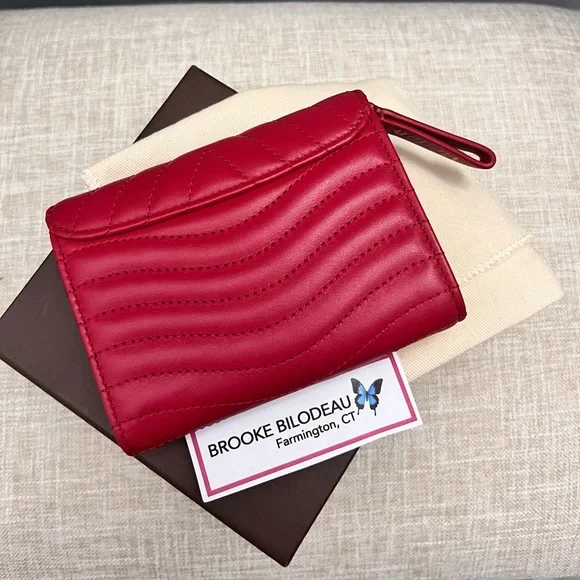 SOLD ❤️ Authentic Louis Vuitton New Wave Compact Wallet in Rouge - Picture 7 of 17